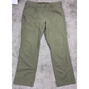 Duluth Trading Company Flex Ball Room Green Khaki Pants 38 x 34